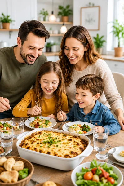 Family Dinner Recipes Easy family dinner recipe served on a dinner table with healthy homemade ingredients